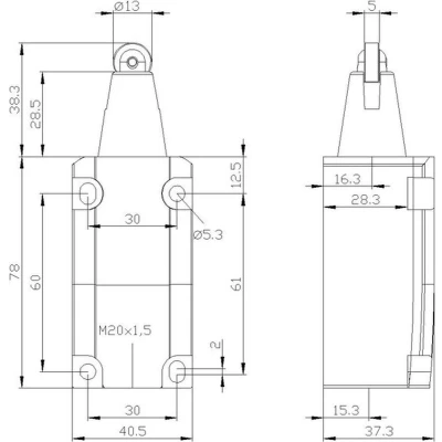 Afbeelding van Siemens 3SE51120CD02 3SE5112 0CD02 Positieschakelaar 6 A RVS spoel, Rolplunjer IP66, IP67 1 stuk(s)