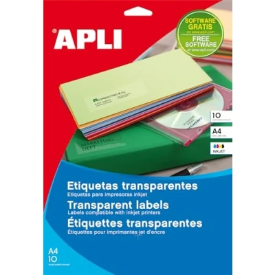 Afbeelding van APLI 10967 Permanent etiketten, transparant, 63,5 x 38,1 mm, 10 stuks