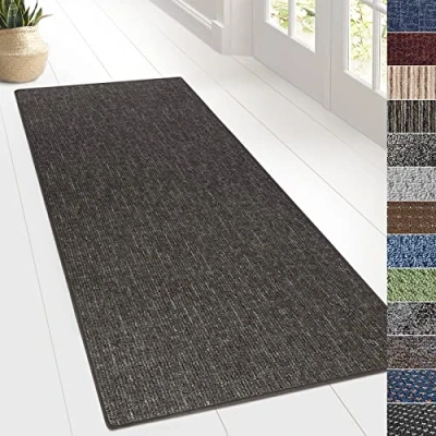 Afbeelding van KARAT tapijt op maat voor keuken, hal, woonkamer, per meter, 80 x 300 cm, Alto, antraciet