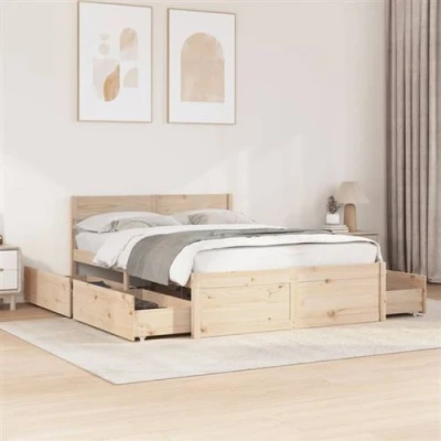 Image de vidaXL Cadre de lit sans matelas 140x190 cm bois pin massif3282354