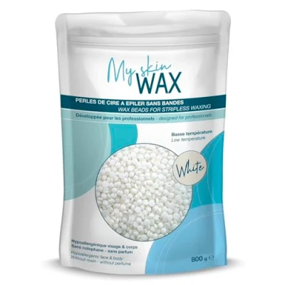 Afbeelding van My Skin Wax Ontharingsparels zonder band, 800 g, hypoallergeen, zachte ontharingswas roodheid, speciaal voor de gevoelige huid mannen en vrouwen, gezicht, bikini, Braziliaans (800
