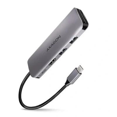 Afbeelding van AXAGON HMC 5 2x USB A, HDMI, SD/microSD, 3.2 Gen 1 hub, PD 100W, 20cm C cable *USBCM *USBCF *HDMIF *USBAF *SDF *MSDF