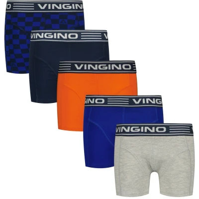 Afbeelding van Vingino winter ondergoed jongens donker blauw Color check 5 pack classic boxer