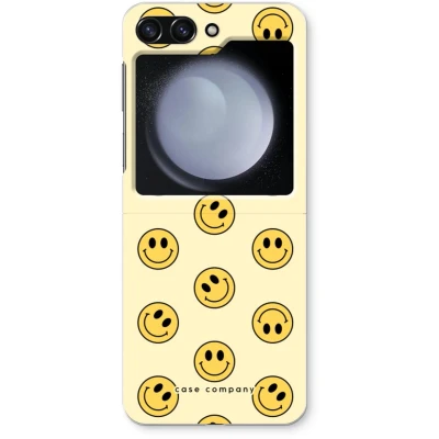 Afbeelding van Case Company® hoesje geschikt voor Samsung Galaxy Z Flip5 Smiley N2 Soft Cover Telefoonhoesje Bescherming aan alle Kanten en Schermrand