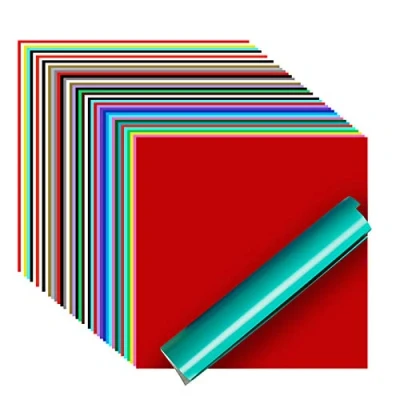 Afbeelding van IImagine Vinyl Set van 35 permanent zelfklevende vellen vinyl, 30,5 x cm, 25 kleuren, werkt met Cricut voor bekers, ramen, feestjes en kerstdecoraties