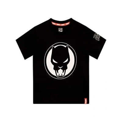 Afbeelding van Marvel Black Panther T shirt voor jongens, zwart.