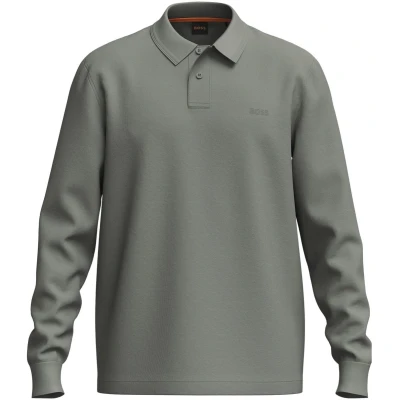 Afbeelding van BOSS LONG Poloshirt, Heren, Maat: Large, Open grey