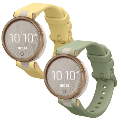 Afbeelding van kwmobile 2x horlogebandjes geschikt voor Garmin Lily Sport bandje Smartwatch bandjes van TPU Activity tracker horloge band in pastelgroen / pastelgeel