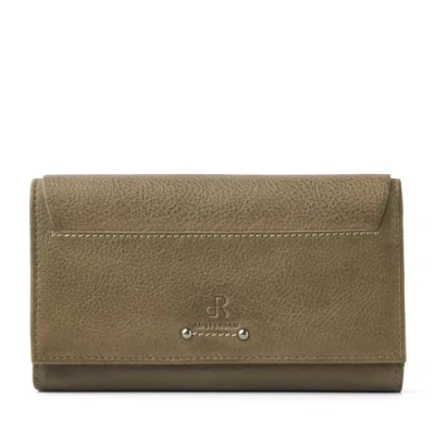 Afbeelding van Luxe Beurs Dames met RFID Bescherming Portemonnee Overslag Geldbeugel 12 Pasjesvakken, Rits en Steekvakken, Drukknop Stijlvolle Ruime Portefeuille Tampa 93129 Olive