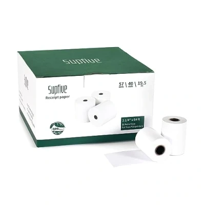 Afbeelding van Supfive Thermisch papier voor kassa, 57 x 40 mm, 19,5 m, 50 rollen