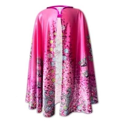 Afbeelding van Liontouch Kristallen prinsessencape voor meisjes, middeleeuws geïnspireerd speelgoed imitatiespel van kinderen met roze en zilveren leeuwenthema, kostuum, avondjurk koninklijke kostuums