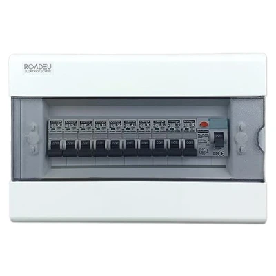 Afbeelding van RoadEu stroomonderbreker Fi 40A 2P complete Automatische B 16A en 10A 6+ 4 in opbouwverdeelkast Opbouwzekeringkast