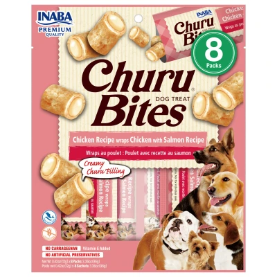 Afbeelding van Inaba Bites Dog Chicken Recipe Wraps With Salmon Hondensnacks 8 x 12 g