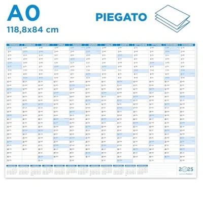 Afbeelding van Planner 2025 wandkalender 118 x 84 cm positief gevouwen wandformaat Maxi A0