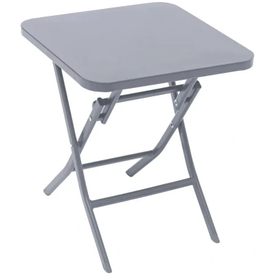 Afbeelding van Hesperide Bijzettafel/tuin tafel Oase metaal grijs 40 x 45 cm voor buiten inklapbaar Camping