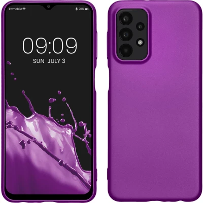 Afbeelding van kwmobile telefoonhoesje geschikt voor Samsung Galaxy A23 4G / 5G Hoesje smartphone Back cover in metallic paars