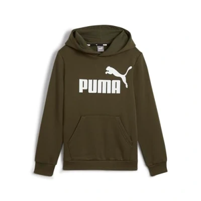 Afbeelding van PUMA ESS Big Logo Hoodie FL B Jongens Trui Dark Olive Maat 152