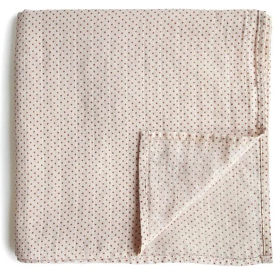 Afbeelding van Mushie Hydrofiele Doek XL Swaddle Caramel Polka Dot