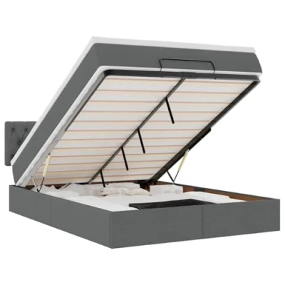 Afbeelding van vidaXL Bed met matras 140x200 cm stof donkergrijs