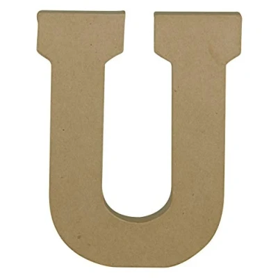 Image de Lettre kraft 20 cm à décorer U Décopatch