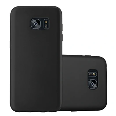 Afbeelding van Cadorabo Hoesje geschikt voor Samsung Galaxy S7 EDGE in METALLIC ZWART Beschermhoes gemaakt van flexibel TPU silicone Case Cover