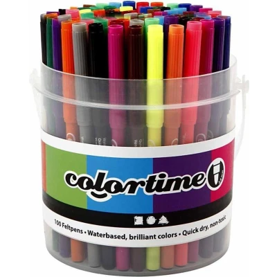 Afbeelding van Colortime stift, 2 mm lijn, kleuren assorti, 100 assorti