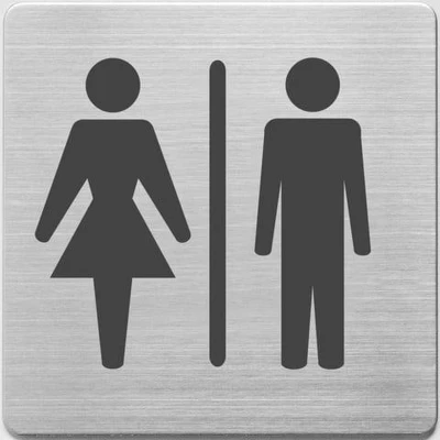 Afbeelding van Alco Al 450 3 Pictogram Rvs 90X90X1Mm Wc Dames En Heren