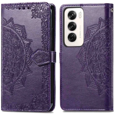 Afbeelding van imoshion Hoesje Geschikt voor Oppo Reno 12 Pro Met Pasjeshouder Mandala Bookcase Paars