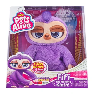 Afbeelding van Pets Alive Fifi The Flossing Sloth Dansende luiaard pluche dier paars