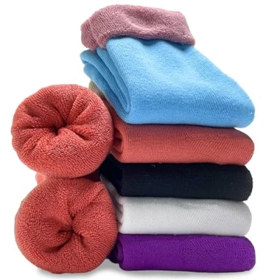 Afbeelding van VoJoPi 5 paar warme wintersokken voor dames, dikke thermische sokken, veelkleurige wollen comfortabel en ademend, zacht, cadeau vrouwen, paars/blauw/roze/rood/zwart/wit