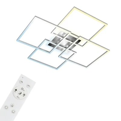 Afbeelding van BRILONER LED plafondlamp wandlamp CCT WiFi Bluetooth timer nachtlampje bedienbaar via smartphone en spraak dimbaar achtergrondverlichting 50W alu metaal kunststof