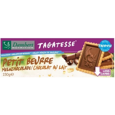 Afbeelding van Damhert minder suikers Petit Beurre melkchocolade 125GR
