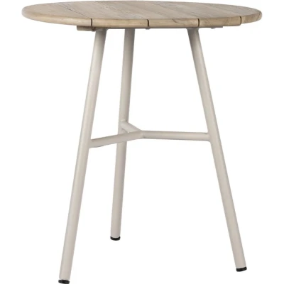 Afbeelding van Arda tafel dia. 70x76 cm aluminium linen/teak aged finish Max&amp;Luuk
