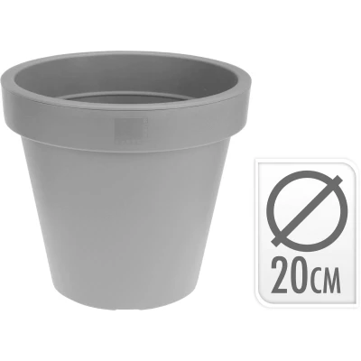 Afbeelding van Bloempot ek rond 20 cm licht grijs