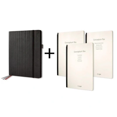 Afbeelding van Sigel Si Cf133 Conceptum Flex Business Organiser A5 Zwart/Kunstleer + 3 Schriften