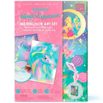 Afbeelding van Box candiy aquarel schilderset magische eenhoorns