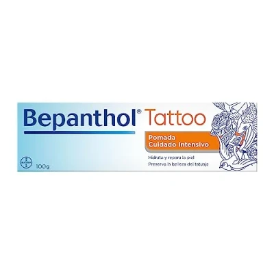 Afbeelding van Bepanthol Tattoo Crème met panthenol, hydrateert, herstelt de huid en behoudt schoonheid van tatoeage, 100 g