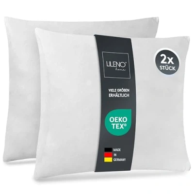 Afbeelding van LILENO HOME Set van 2 kussens, 45 x cm, wasbaar kussen, geschikt voor mensen met allergieën, bank, cocktailkussens, polyester kussens