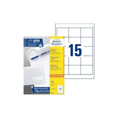 Afbeelding van Etiket Avery ILK 64x50mm wit doos 100 vel 15 et. per