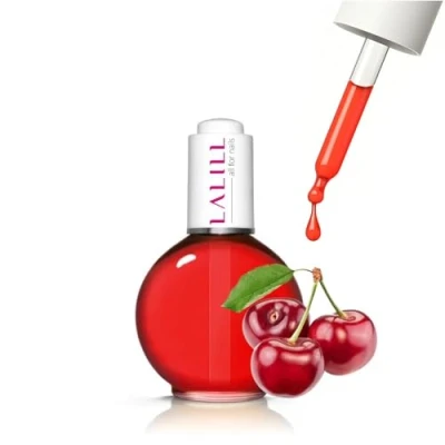 Afbeelding van LALILL Nagelriemolie, nagelverzorgingsolie, 75 ml, kersen, nagelverzorging voor nagelriemen, spa, manicure, veganistisch, met pipet