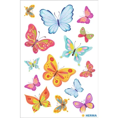 Afbeelding van Huismerk Herma 3801 Etiket Vlinder Pakje met 3 velletjes stickers