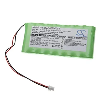 Afbeelding van vhbw Batterij compatibel met Visonic PowerMaxComplete, AmberLink, Amber Select, Powermax Pro alarmsysteem (2000 mAh, 9,6 V, NiMH)