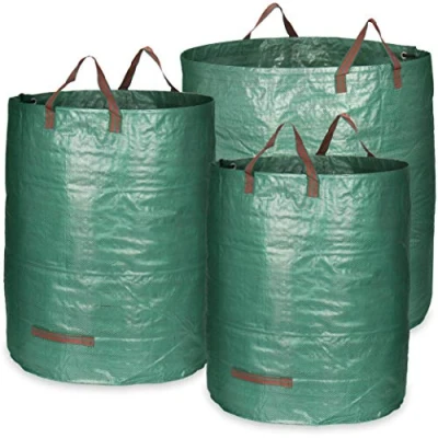 Afbeelding van COM FOUR® 3 x tuinzak met handgrepen, opvouwbare tuinafvalzak in maten, scheurvaste container voor groenafval (272 l + 300 500 liter, stuks)
