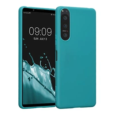 Afbeelding van kwmobile telefoonhoesje geschikt voor Sony Xperia 5 IV Hoesje smartphone Back cover in mat petrol