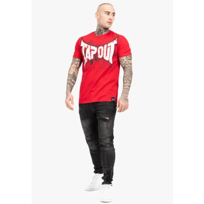 Afbeelding van Tapout Normale Passform Splashing Tshirt print, Heren, Maat: 3XL, Red black white