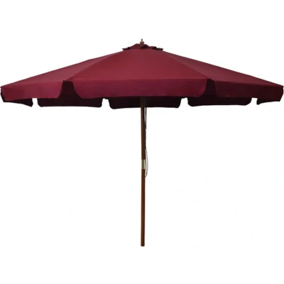 Afbeelding van Parasol met houten paal 330 cm bordeauxrood