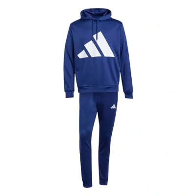 Afbeelding van adidas Sportswear BIG LOGO French Terry Hooded SET Trainingspak, Heren, Maat: Small, Dark blue