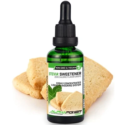 Afbeelding van ALPHAPOWER FOOD Stevia Boterkoekjesdruppels natuurlijk voedselaroma I Vloeibare zoetstof sterk geconcentreerd 1 x 50 ml. drops, flavdrops
