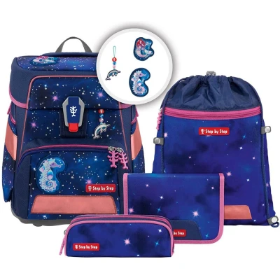 Afbeelding van Step by Space Reflect 5TEILIG Schooltas set voor kinderen, Maat: One Size, Star seahorse zoe