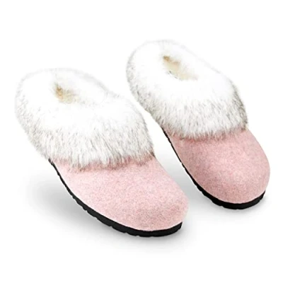 Afbeelding van Dunlop Pantoffels voor dames, bont, antislipzolen, Roze